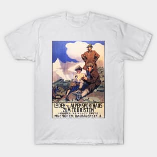 LODEN ALPEN SPORTS HOTEL for Tourists 1905 Vintage German Travel Advertisement T-Shirt